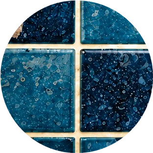Tiles spotted with hard water stains and buildup