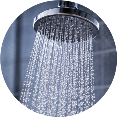 Shower head spraying water